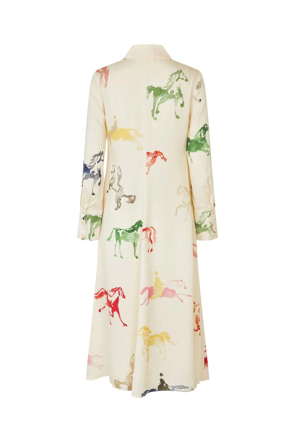 2263 Front Placket midi skjortekjole - Horses - Image 4