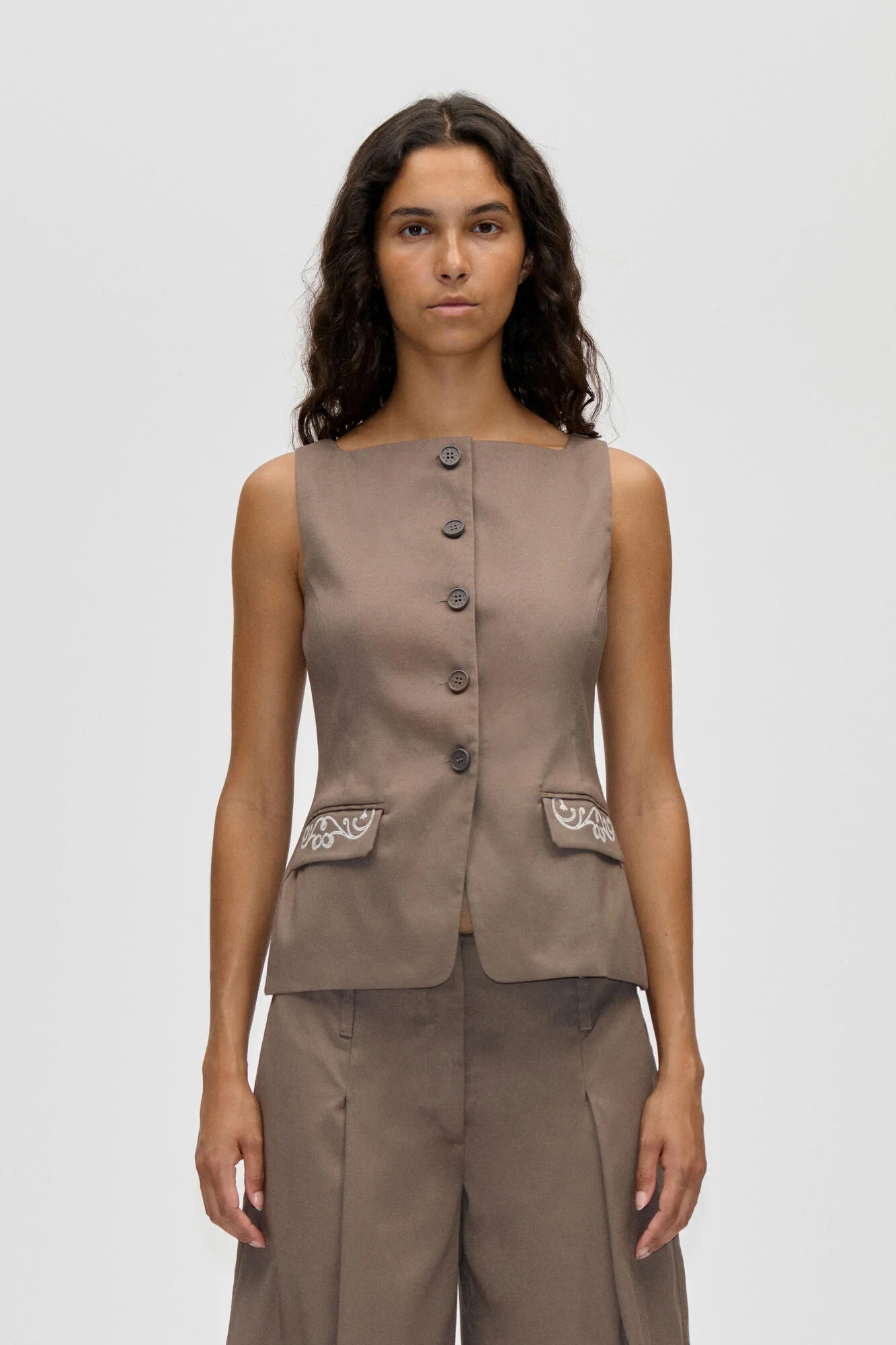 2492 Tailored Tank vest - Cherries On A Paisley