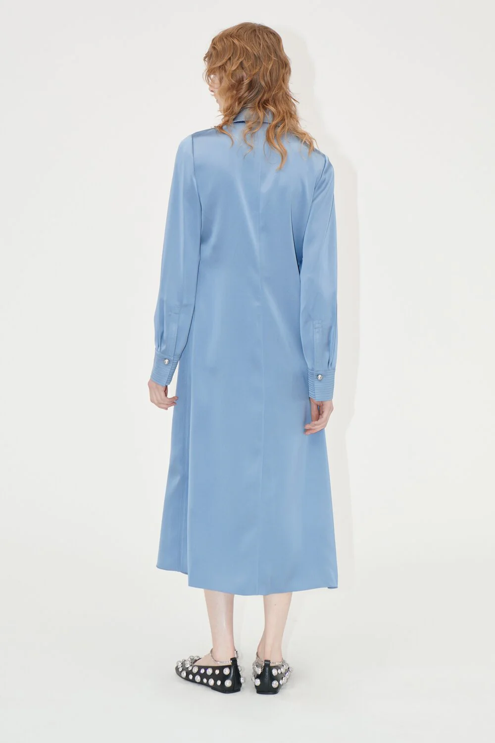 Collared Midi kjole - Infinity Blue - Image 3