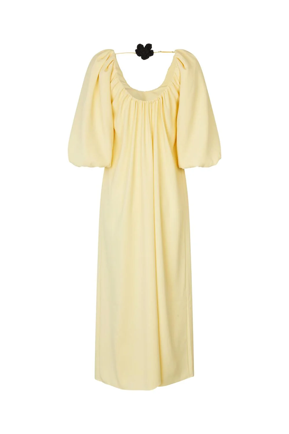 Romantic Voluminous Sleeve kjole - Pastel Yellow - Image 4