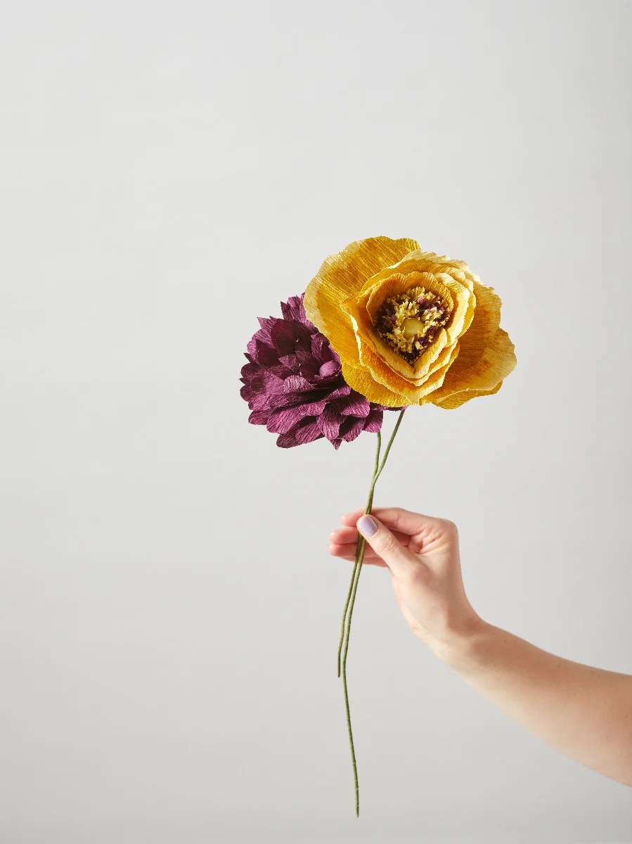 Ice Poppy papirblomst - Ochra - Image 2
