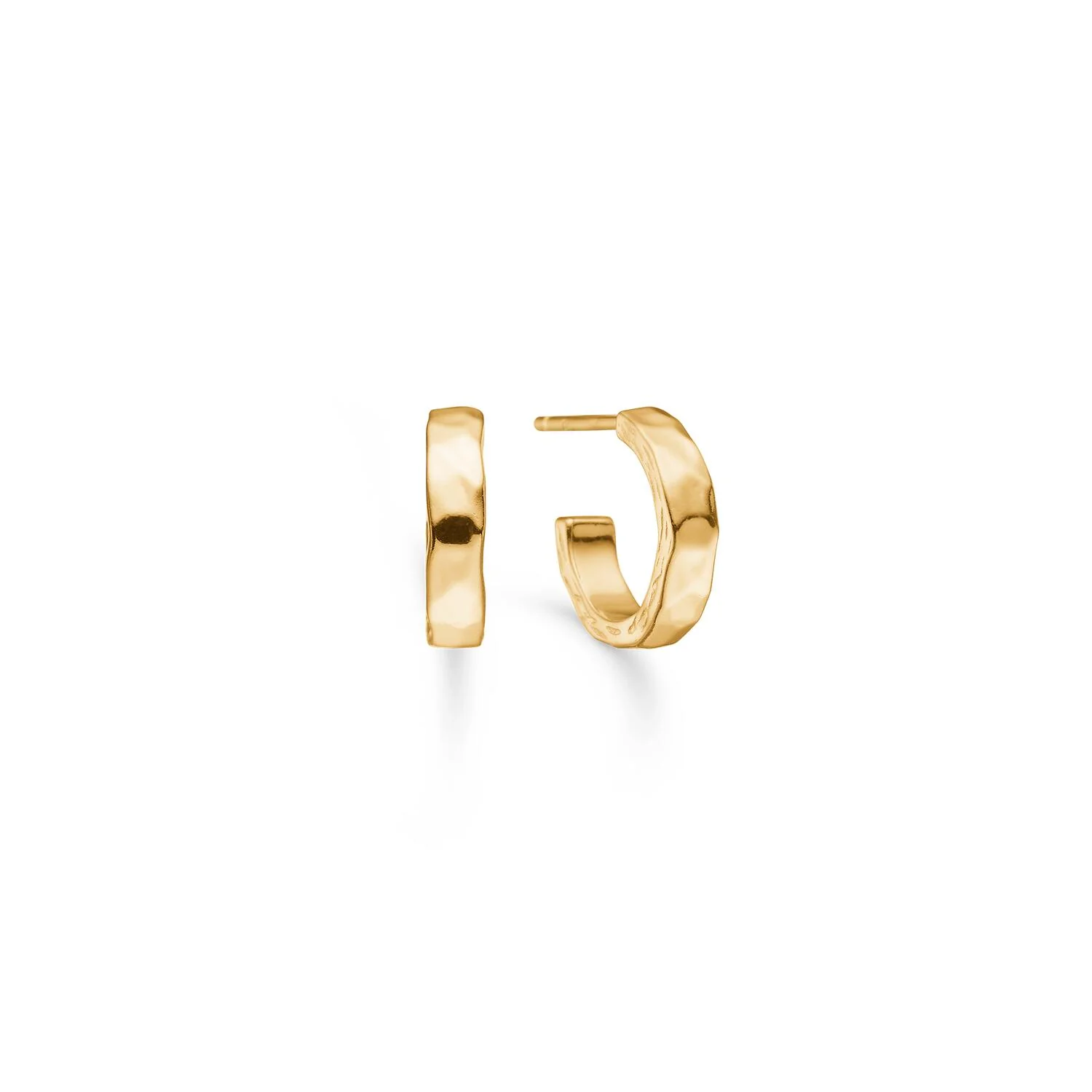 Bumped hoops, Small - forgyldt