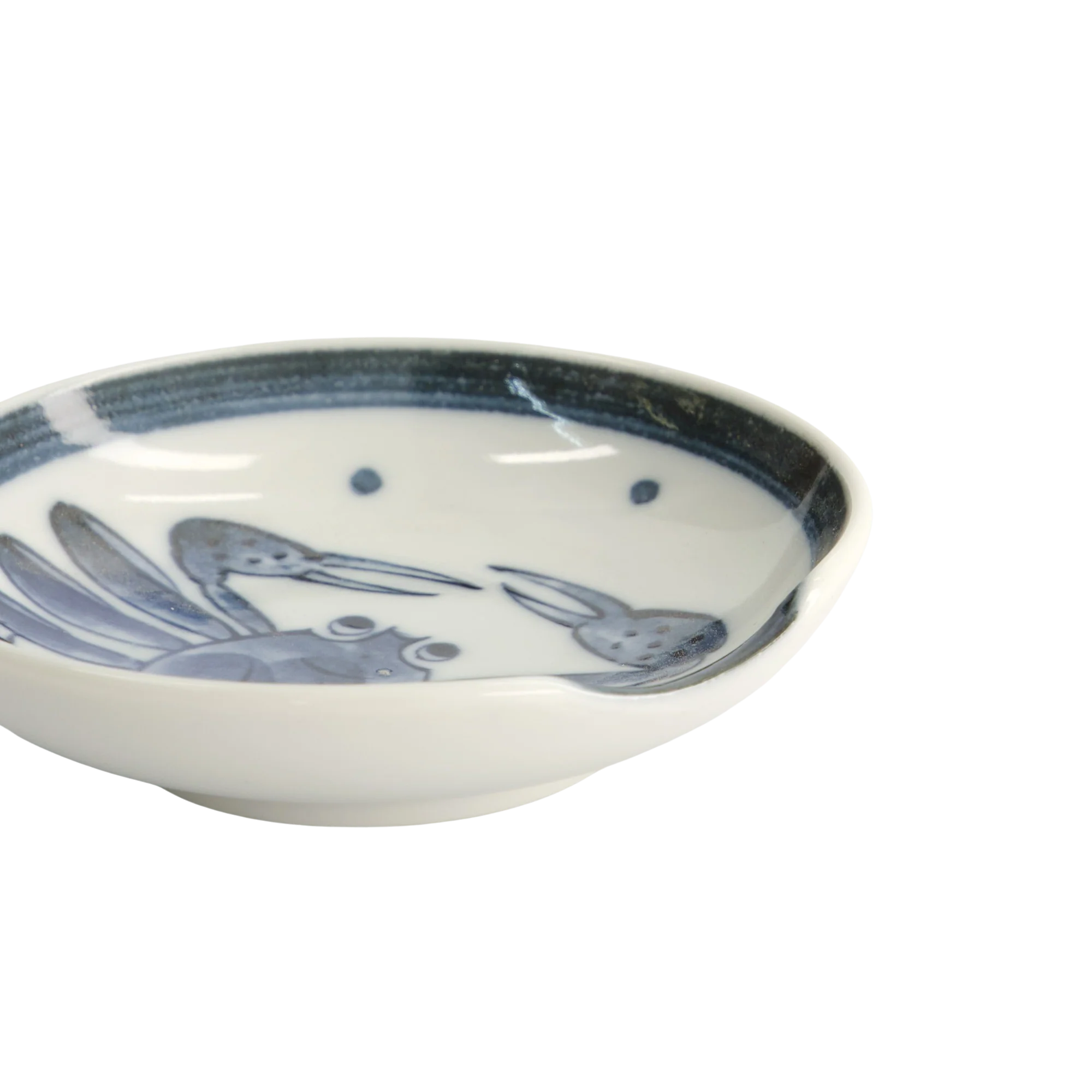 Crab skål med spisepindeholder, blå/hvid - Ø9,4 cm. - Image 2