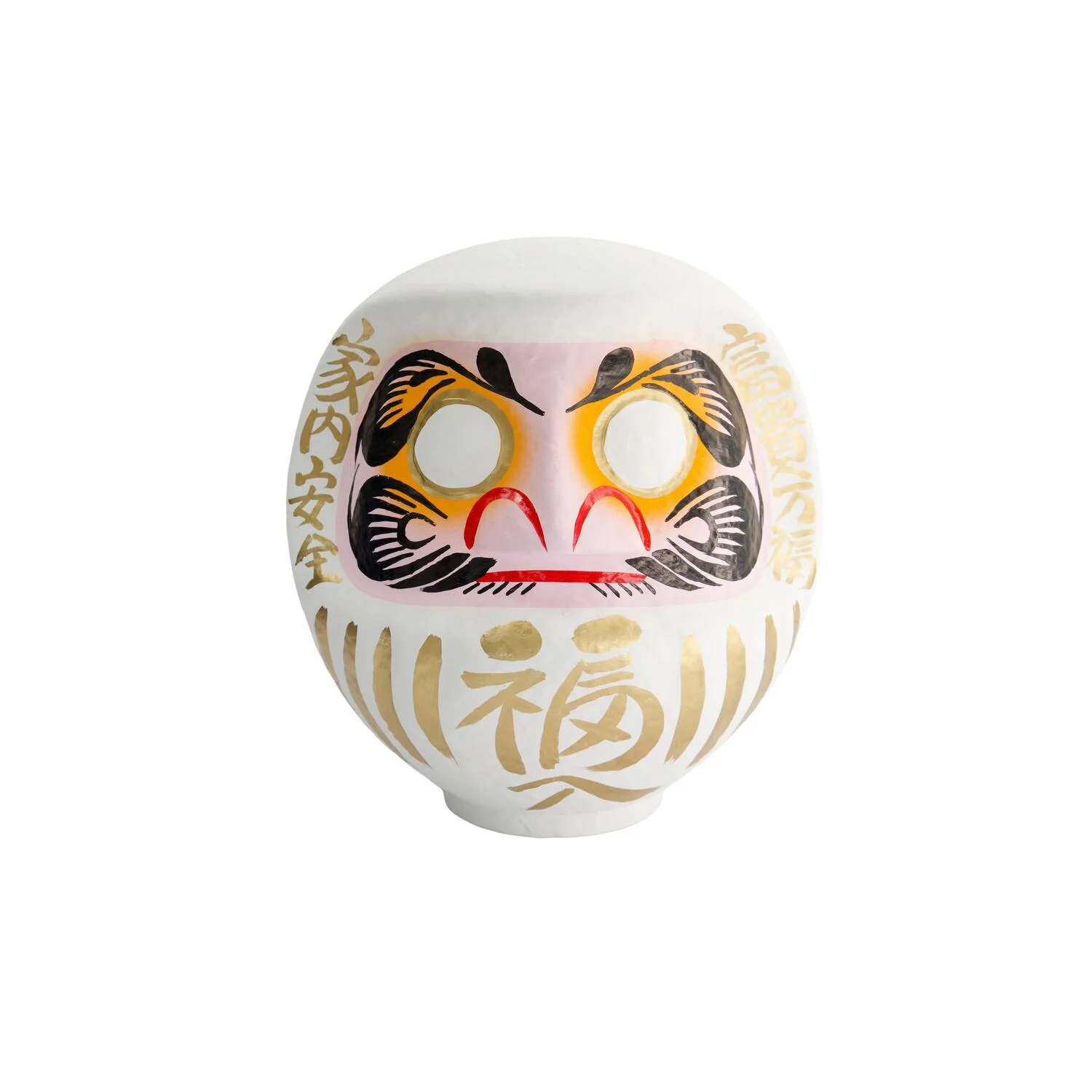 Daruma figur, hvid - H9 cm