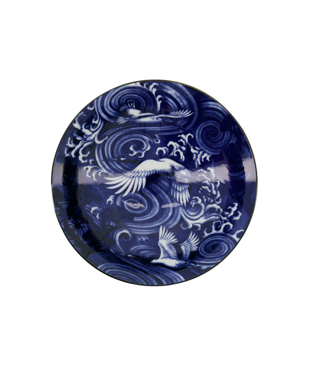 Japonism Crane Menbachi skål - Ø25,2 cm. - Image 2