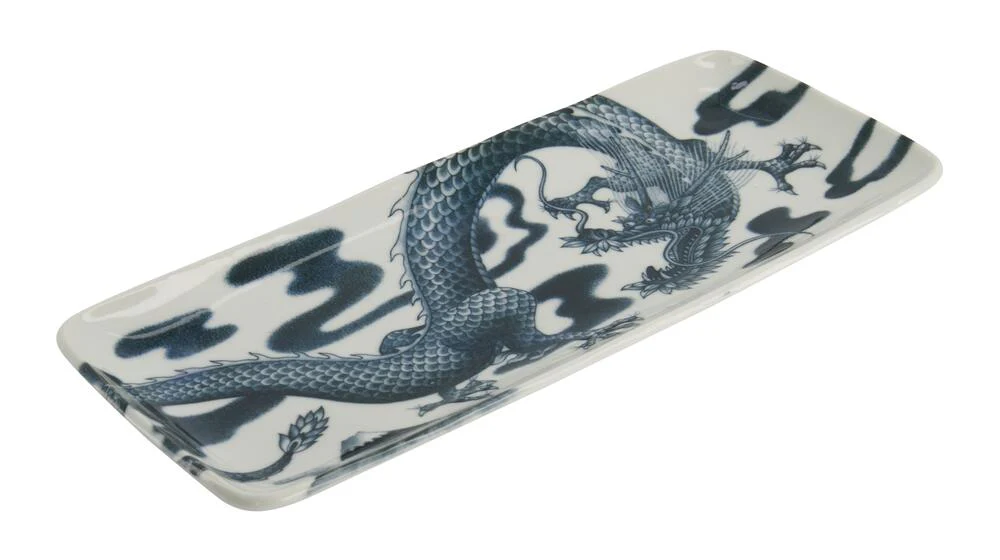 Japonism Dragon middagstallerken - 14x28,5 cm. - Image 2
