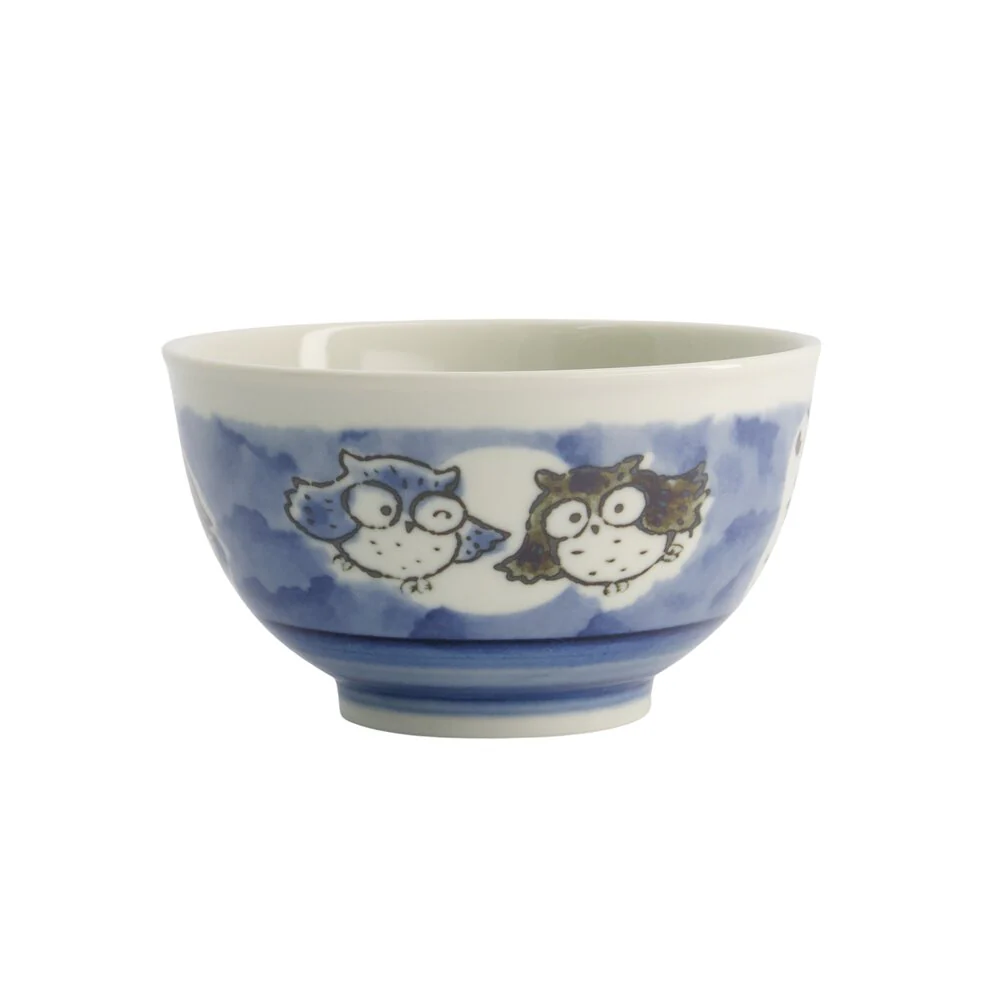 Kawaii Owl Rice skål, blå - 400 ml.