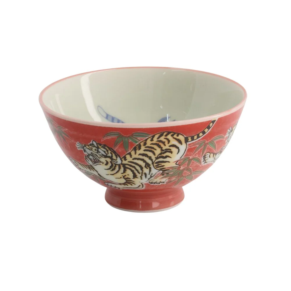 Kawaii Tiger Rice skål, rød - 300 ml. - Image 2