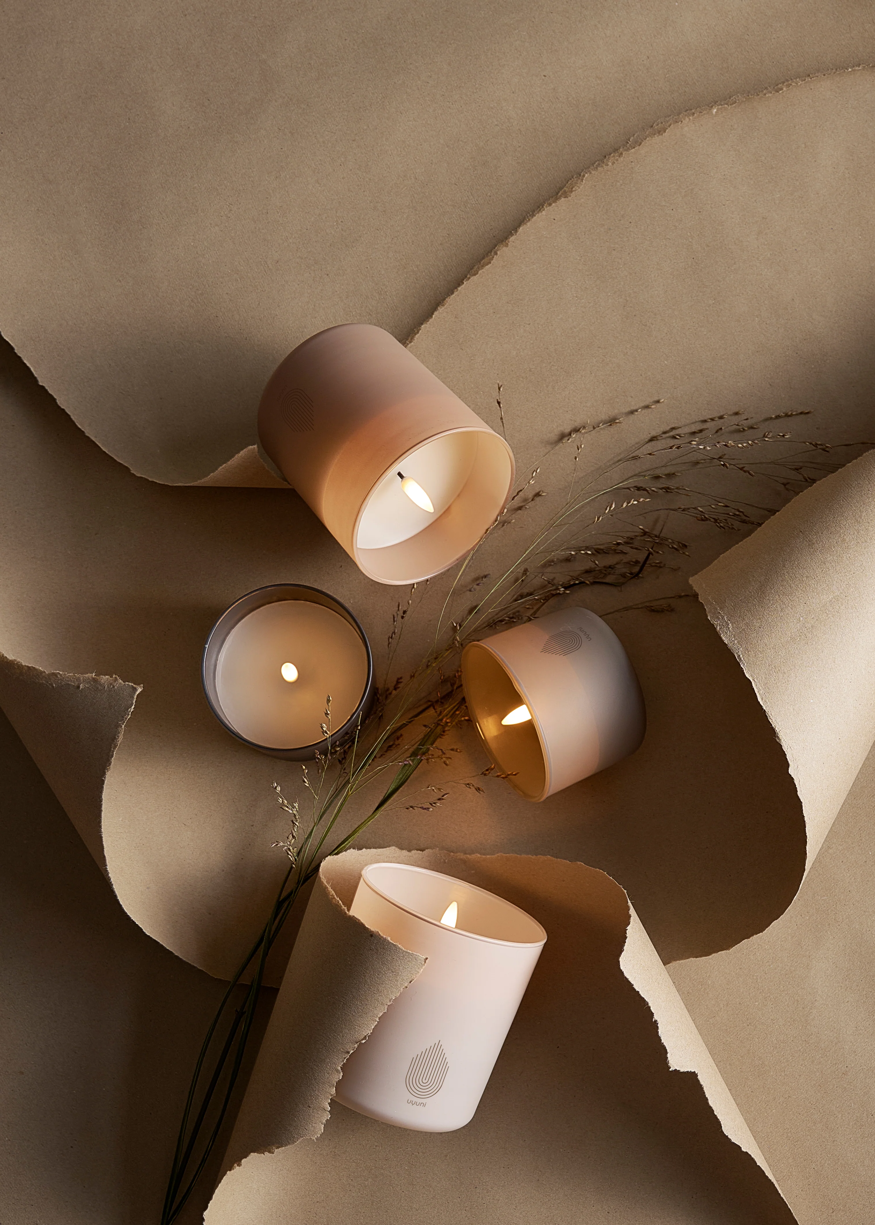 LED lys i glas, Sandstone - H6 cm. - Image 2