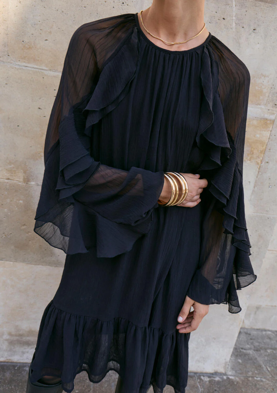 Vibinna flæse kjole - Black Beauty - Image 3