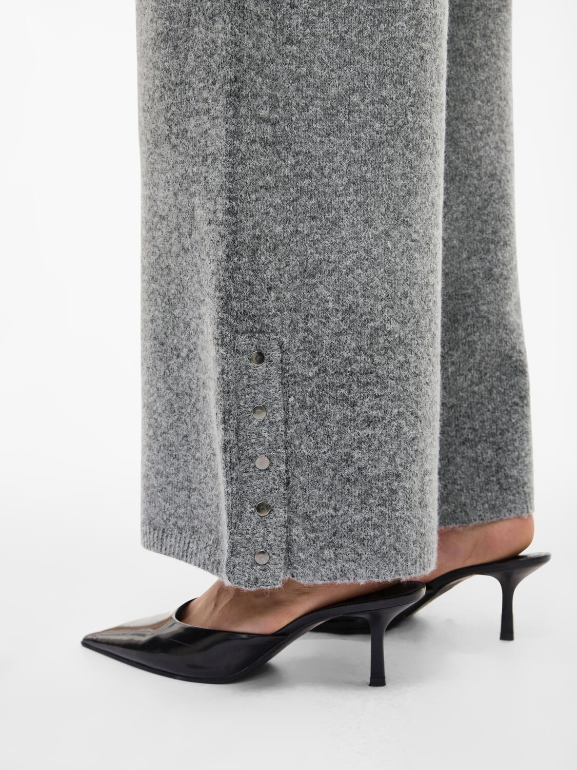 Vicasti strikkede bukser - Medium Grey Melange - Image 7