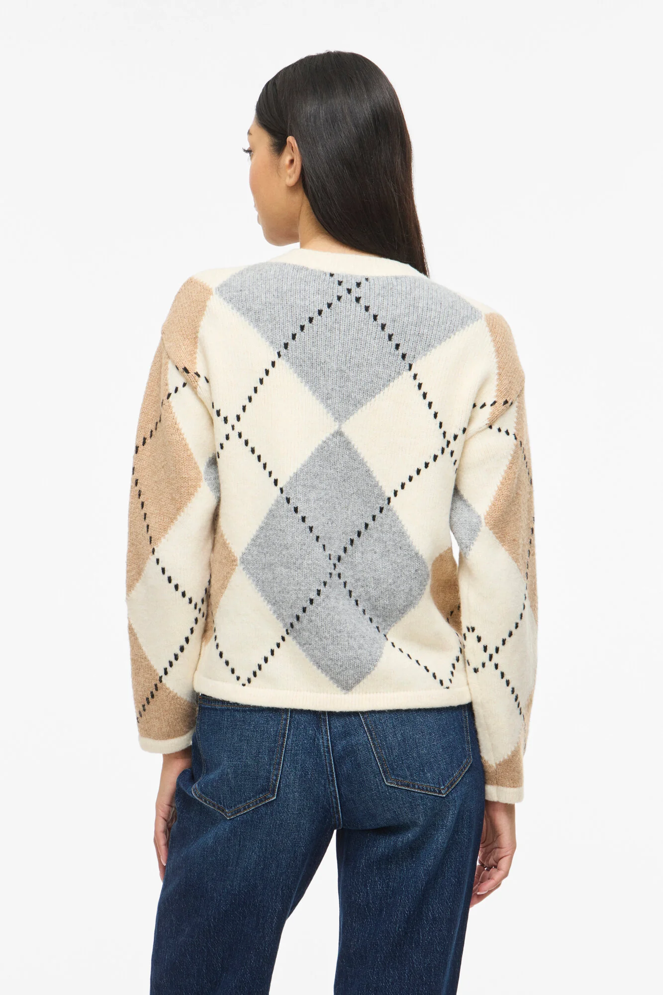 Vicheck cardigan - Cloud Dancer - Image 3