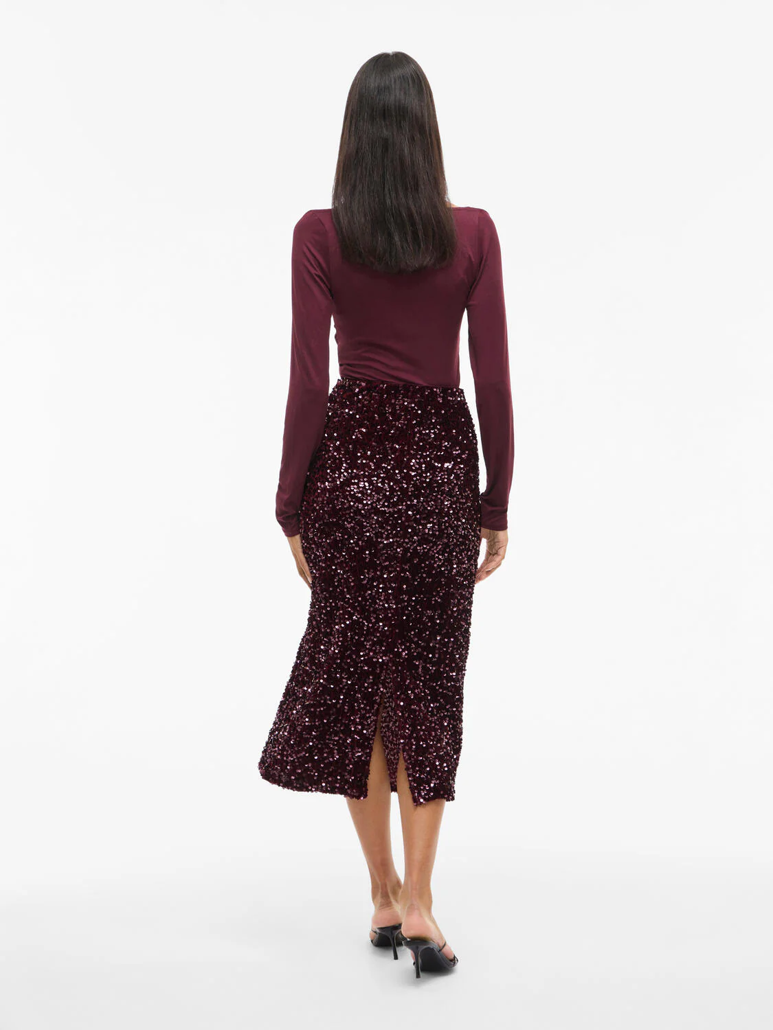 Vifaith Sequin midi nederdel - Fig - Image 4