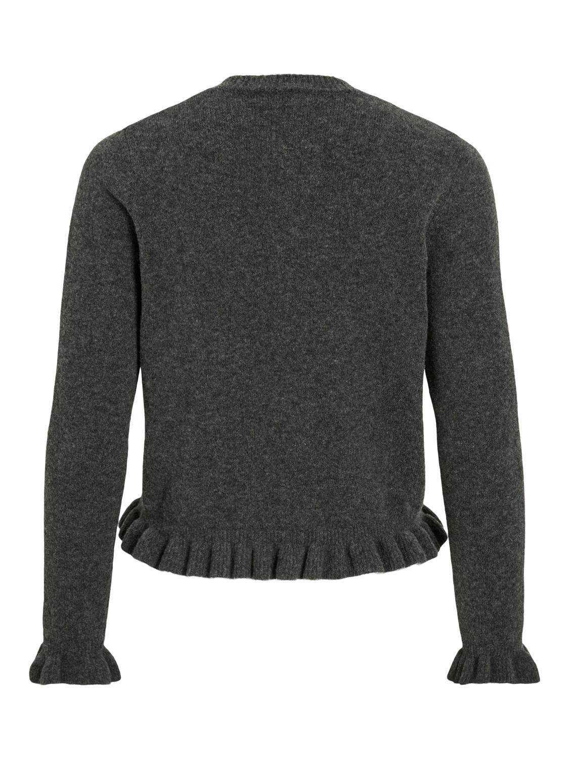 Vijacia Frill cardigan - Medium Grey Melange - Image 6