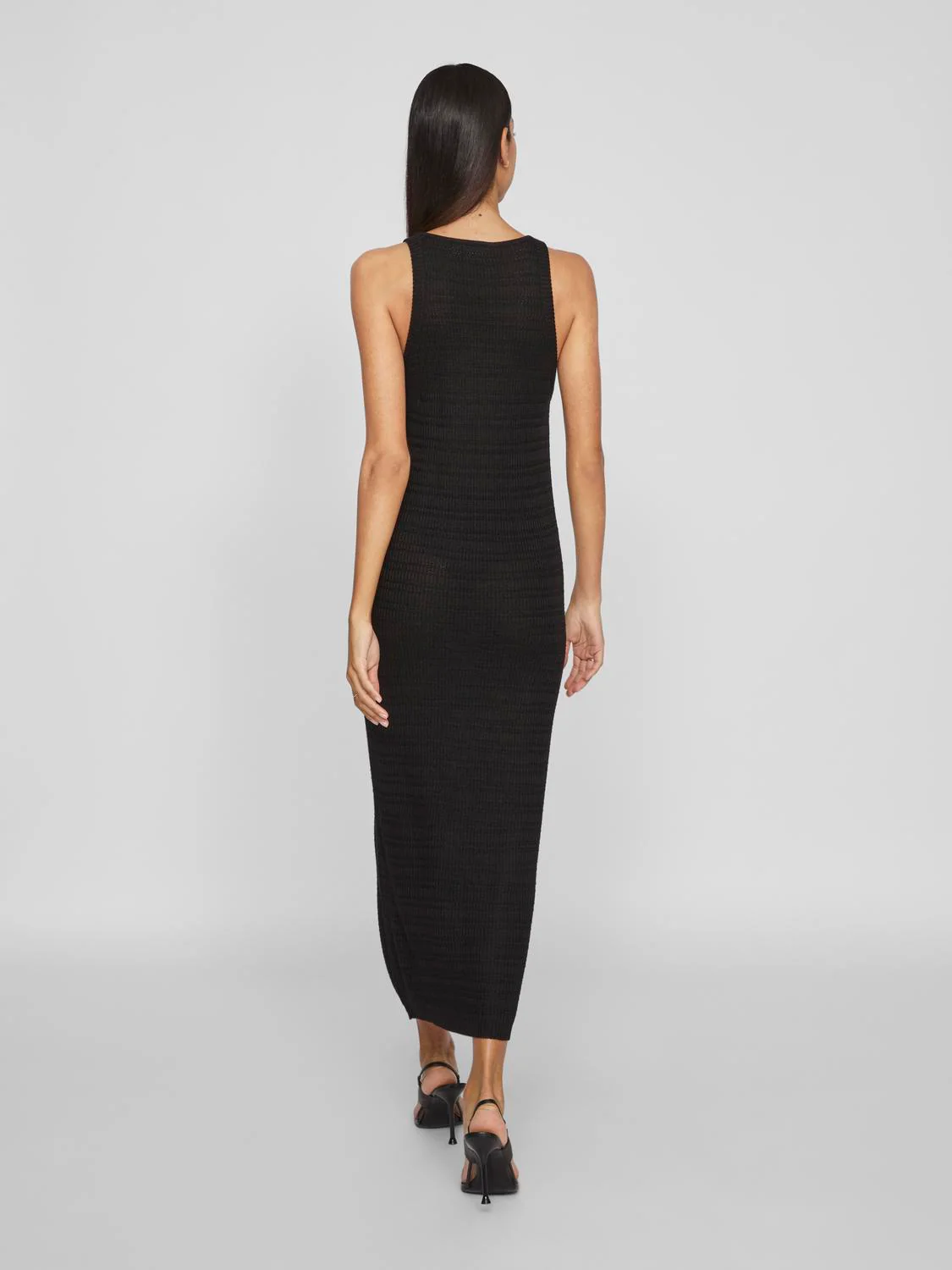 Vimargot Open O-Neck S/L strikkjole - sort - Image 5