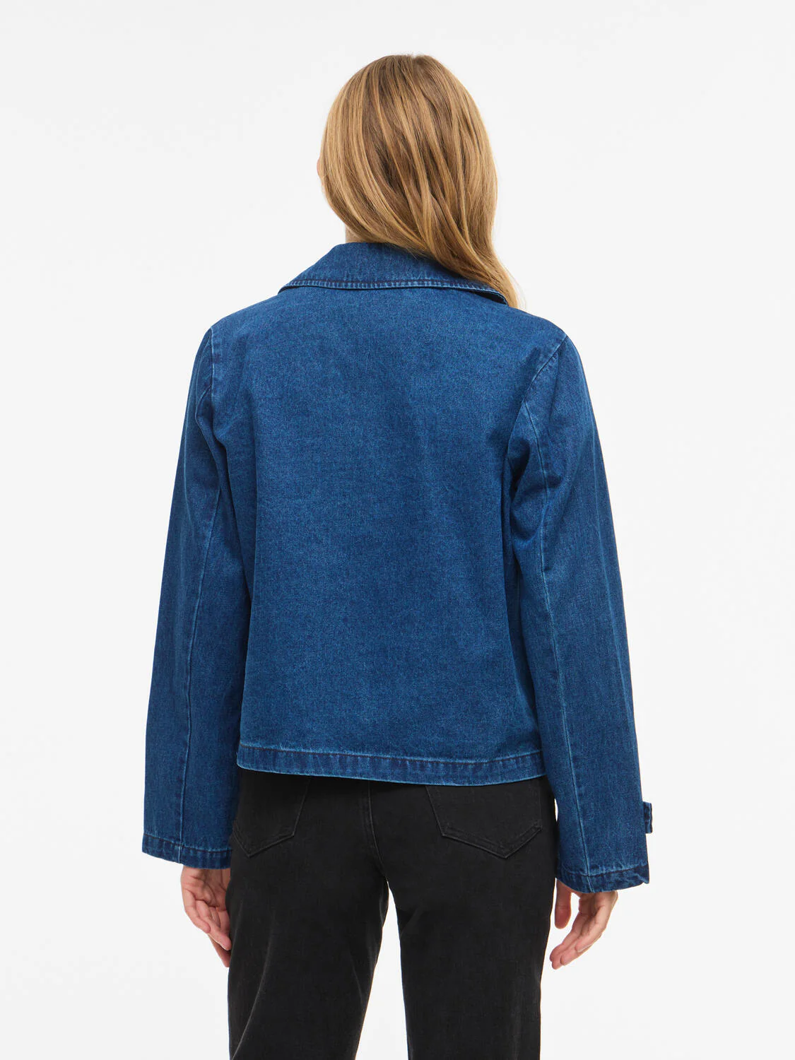 Vinata Short denimjakke - Dark Blue Denim - Image 3