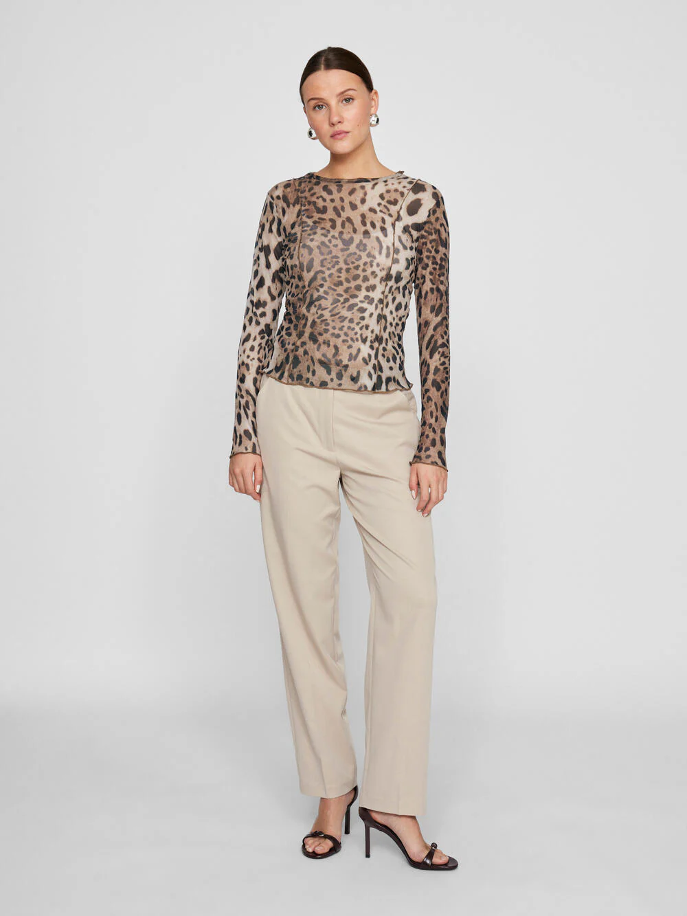 Vininna L/S Mesh bluse - sort - Image 5