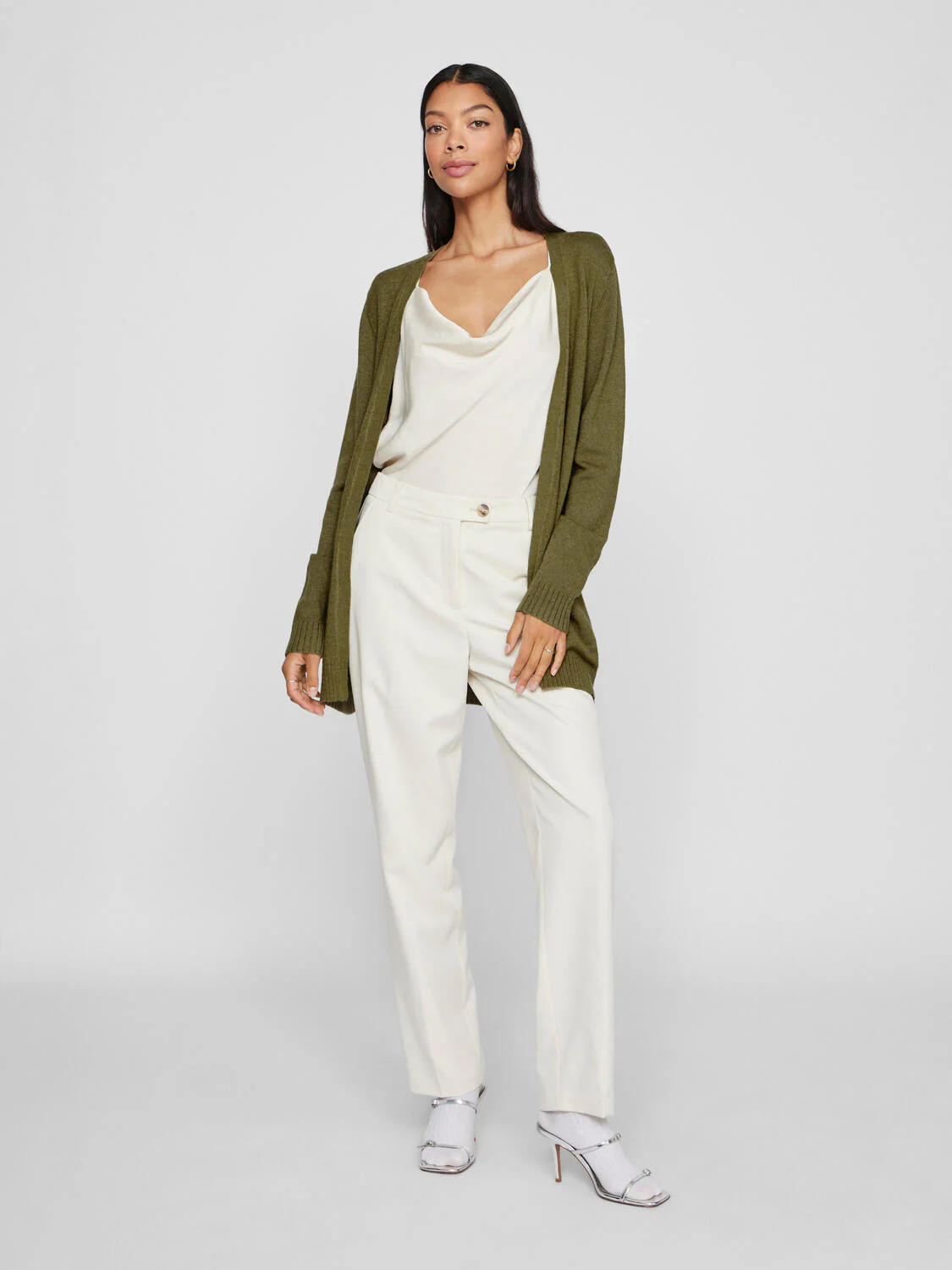 Viril Open Knit cardigan - Capulet Olive - Image 6