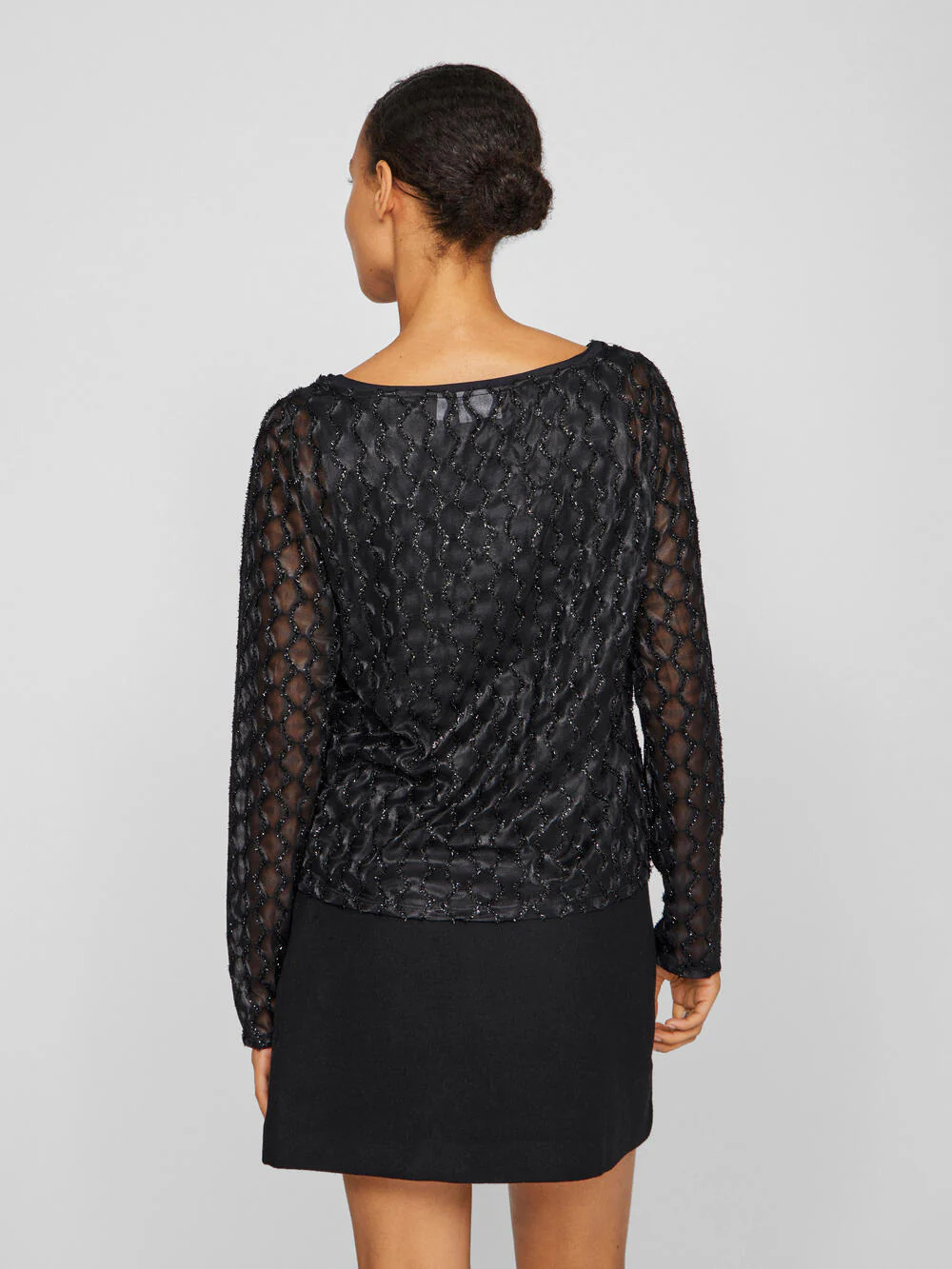 Vizalma Boatneck L/S bluse - Black Beauty - Image 5