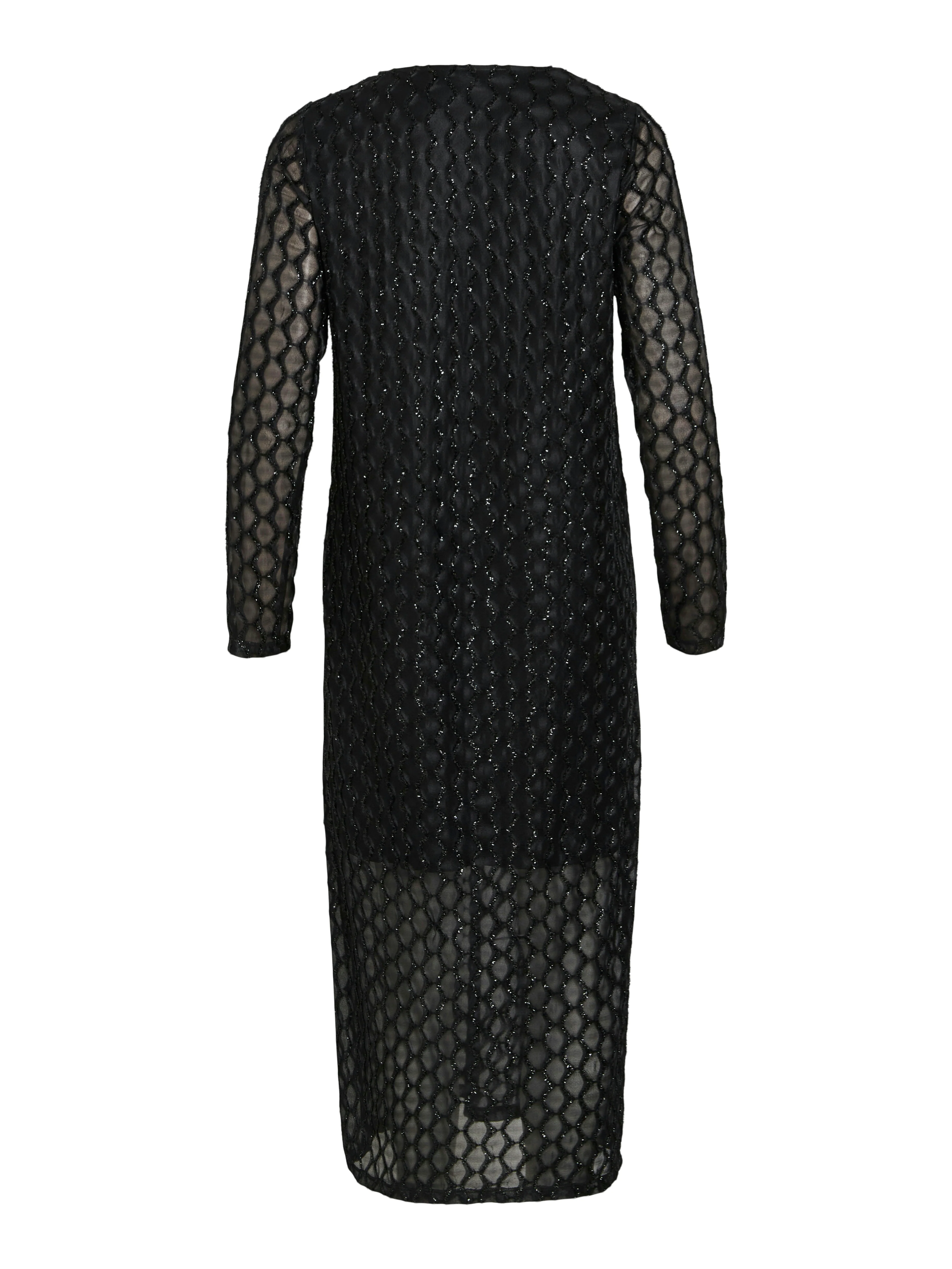 Vizalma V-Neck L/S midi kjole - Black Beauty - Image 2