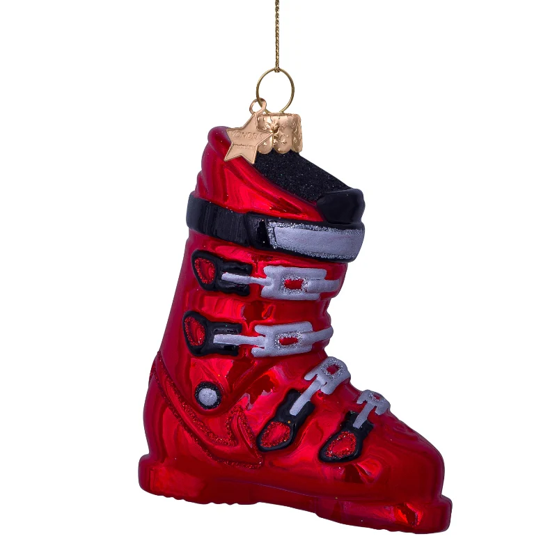 Rød skisko juleophæng - H9,5 cm. - Image 2